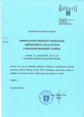 PREDSTAVITEV PRIORITET PRORAČUNA V KS CERŠAK